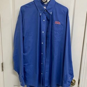 Blue Button-Down Men's XL Cutter & Buck Ole Miss logo Shirt